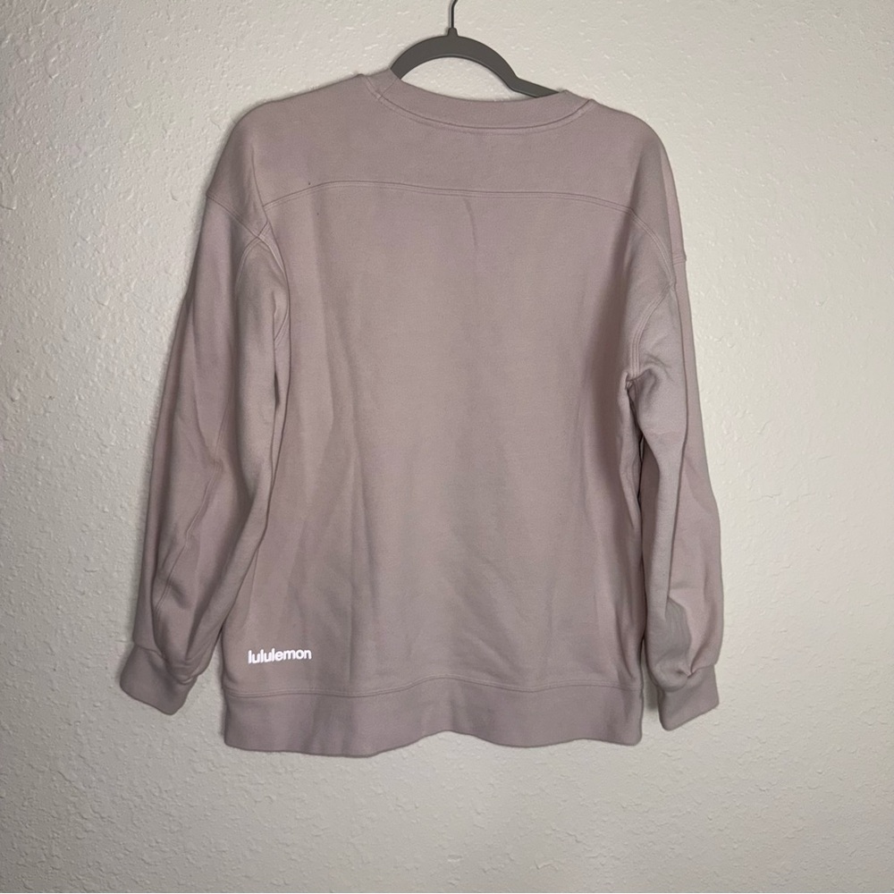 Lululemon Perfectly Oversized Crew Sweatshirt pink blush no sz tag close to sz 6 - Picture 8 of 14